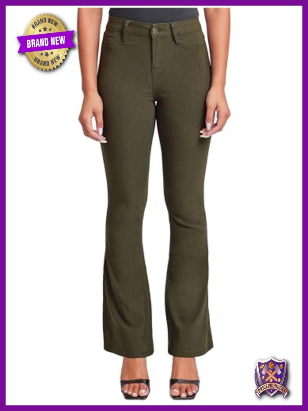 Women's Hyperstretch Flare Pants High Rise Slim Fit Five Pocket Casual